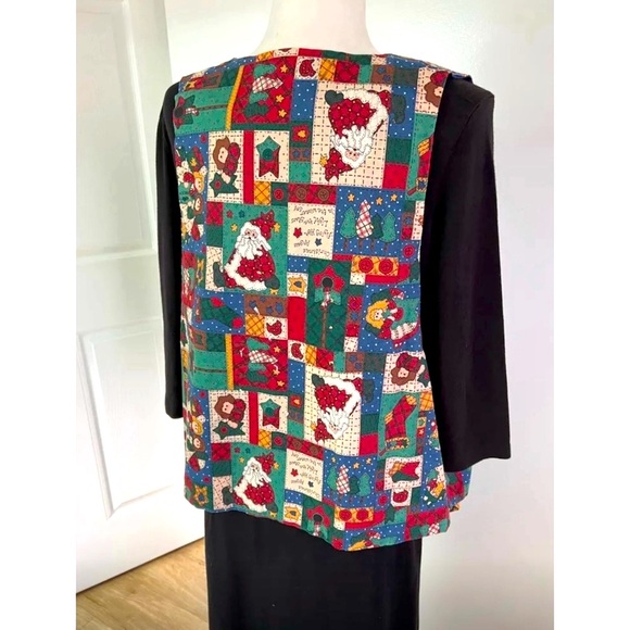 - 🎁Unisex OS vest-reversible-traditional x-mas theme by a 🇨🇦artisan-vintage - Picture 6 of 16